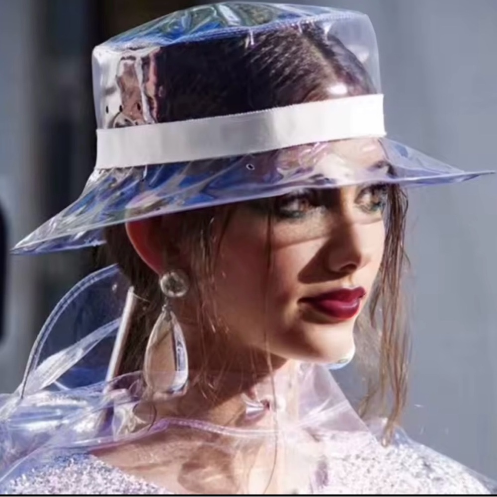 Transparent/White - Rain Hat